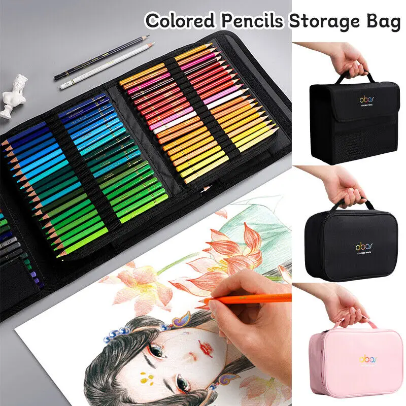 Imagem -04 - Grande Capacidade Lápis Bolsa de Armazenamento Lápis Colorido Bolsa Pen Holder Escritório e Material Escolar 48 72 120 150 200 Buracos