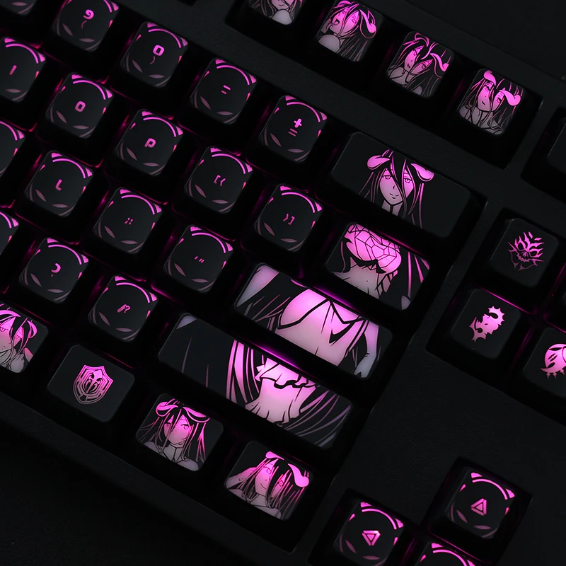 1 zestaw podświetlanych klawiszy Albedo PC do Logitech G512 G610 Razer BlackWidow Huntsman Corsair K70 K95 Overlord Key Caps