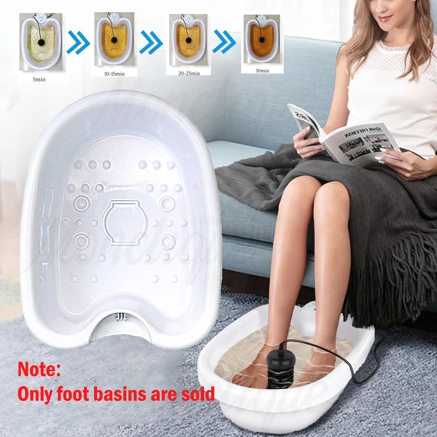 

Sturdy Detox Foot Bath Basin, Exclusive Accessory Matching Ion Clean Foot Bath Machine, Great for Foot Soaking, Massage and Sauna Therapy, Helps with Body Detox and Foot Relaxation for Home Health Care