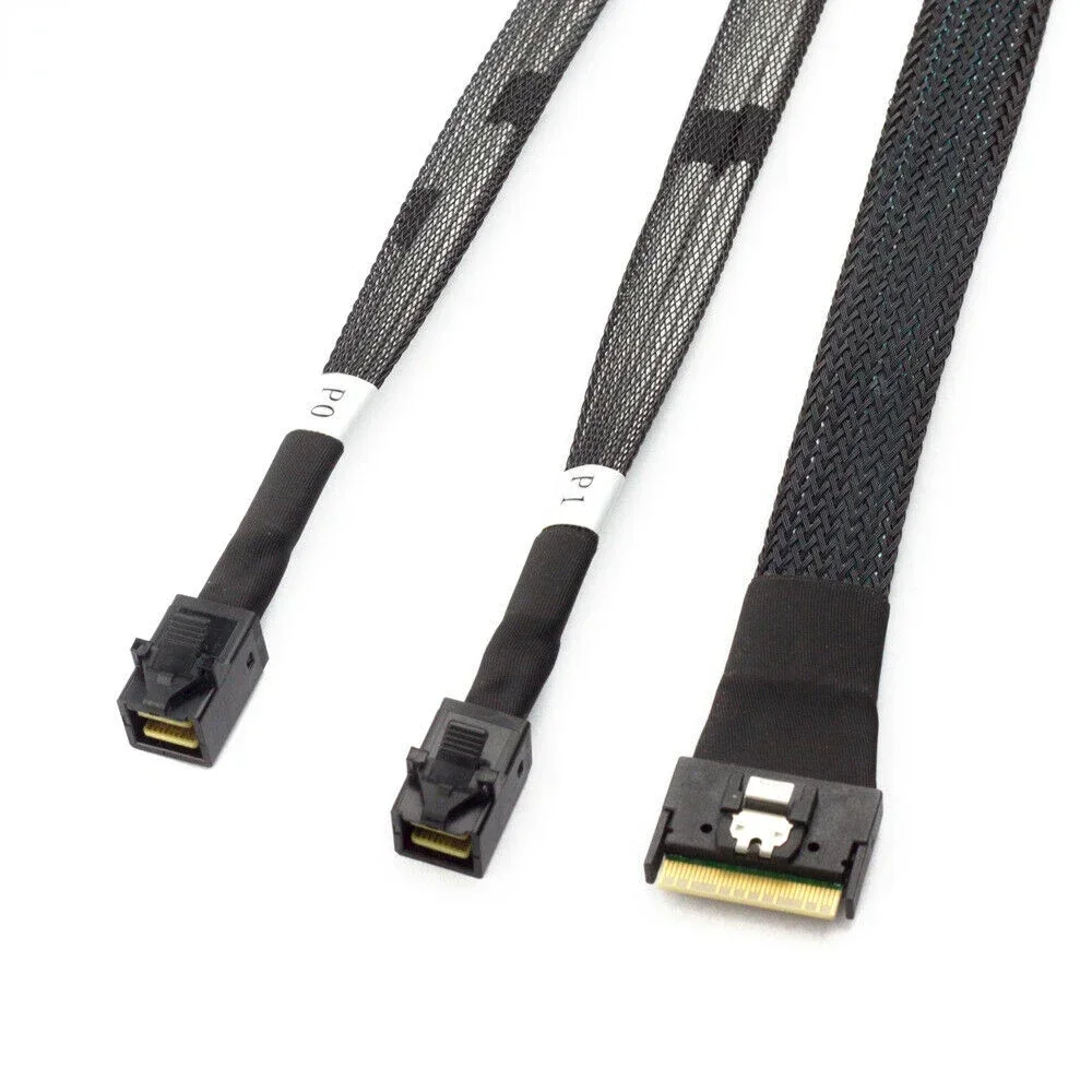 SFF-8654 to 8643  MINI SlimSAS SFF-8654 8i 4.0 To 2 Ports SAS HD SFF-8643 Server Connection Cable