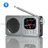 NEW Portable FM Radio Alarm Clock Radio Recorder 2inch IPS Screen MP3 Video Player Mini Bluetooth Speaker Support TF Sleep Timer