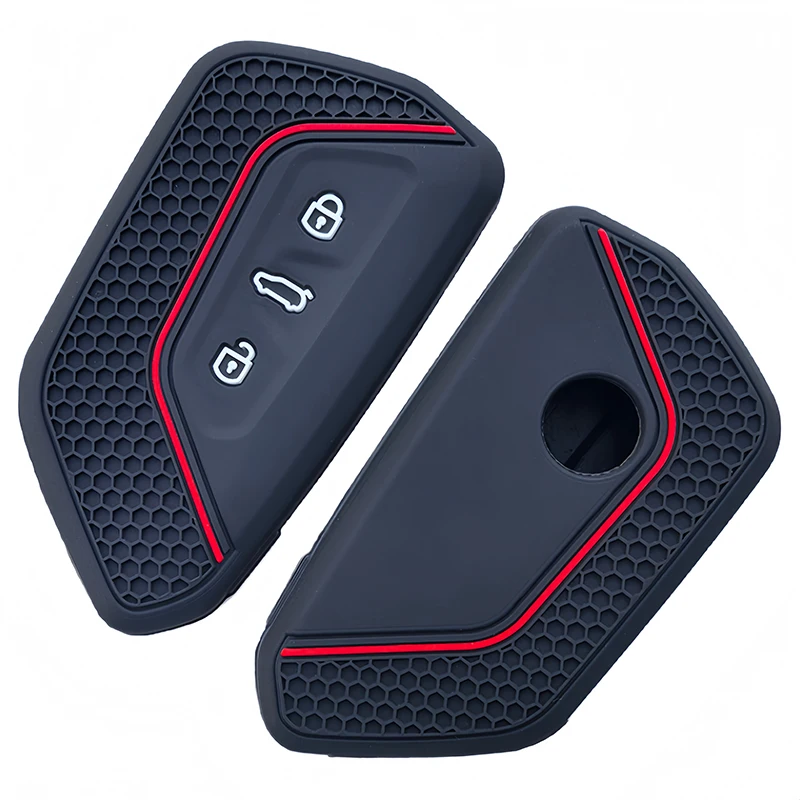 حافظة مفاتيح السيارة من السيليكون غطاء كامل لسيارة VW Volkseagen Golf 8 MK8 ID.3 ID.4 Cupra Skoda Octavia SEAT Leon MK4 2020-2025 #3