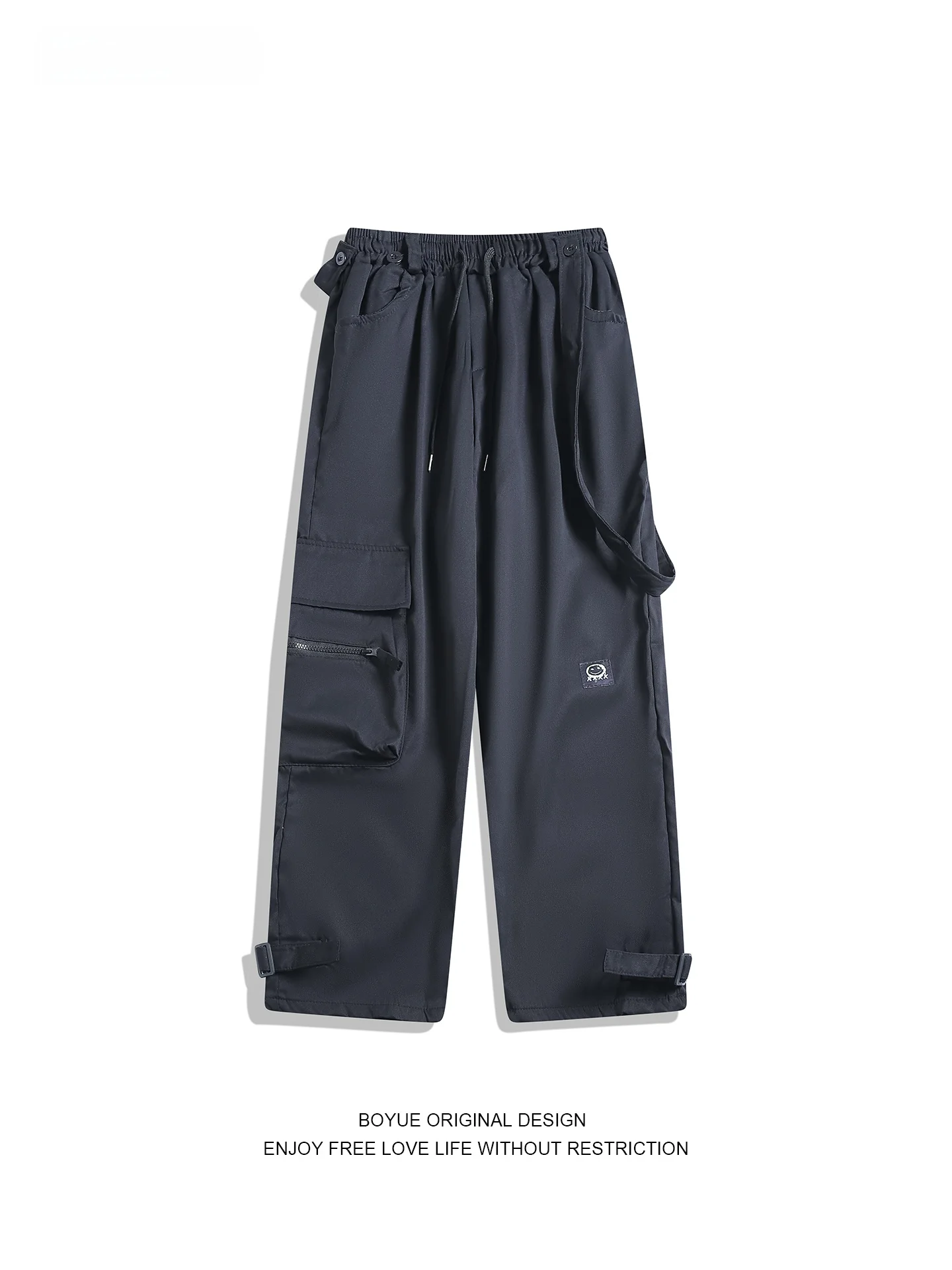 

Boyue American Functional Hip Hop Workwear Casual Pants Street Sle Wide Leg Pants with Sa for Men And Women