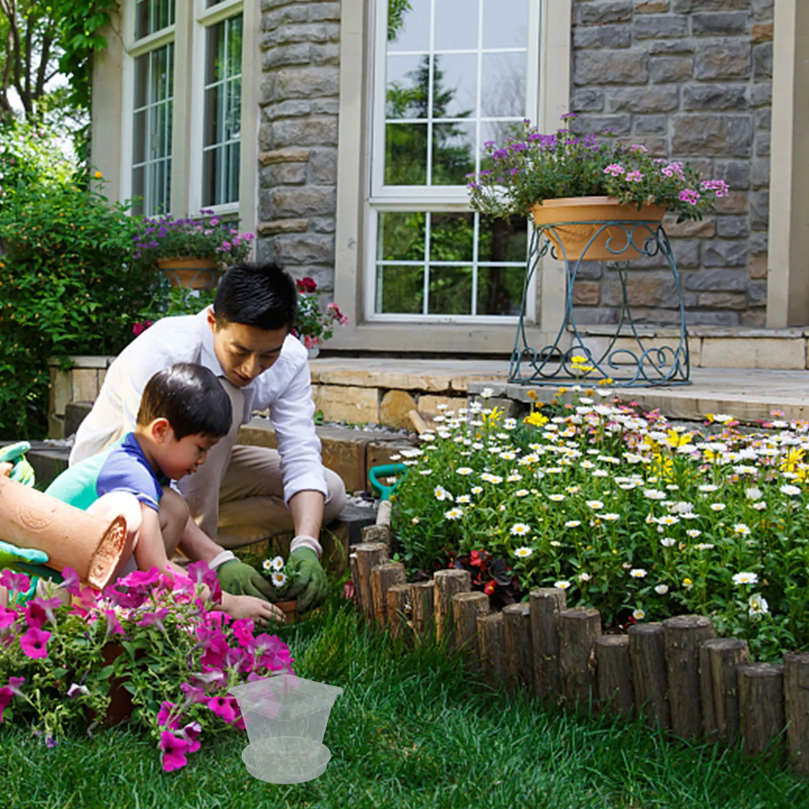 

5Sets Orchid Nursery Pots Transparent Plastic Planting Pots with Drainage Holes Indoor Outdoor Gardening Planters for Orchids