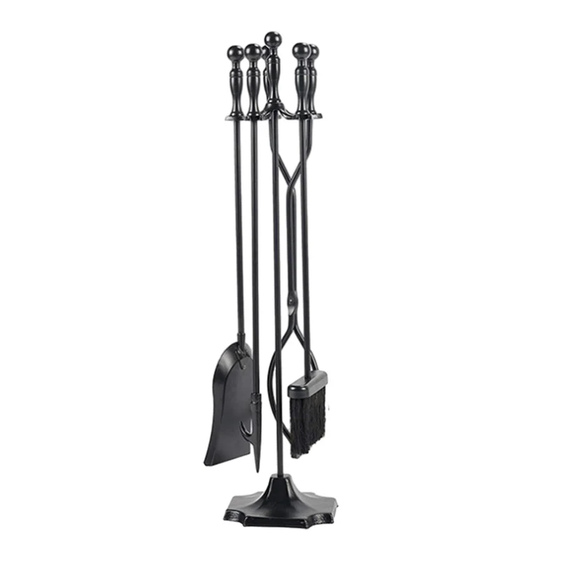 Utensilios para chimenea de hierro forjado, pinzas, soporte para leña, herramientas para quitar cenizas de chimenea, juego de cuatro piezas, serie spot