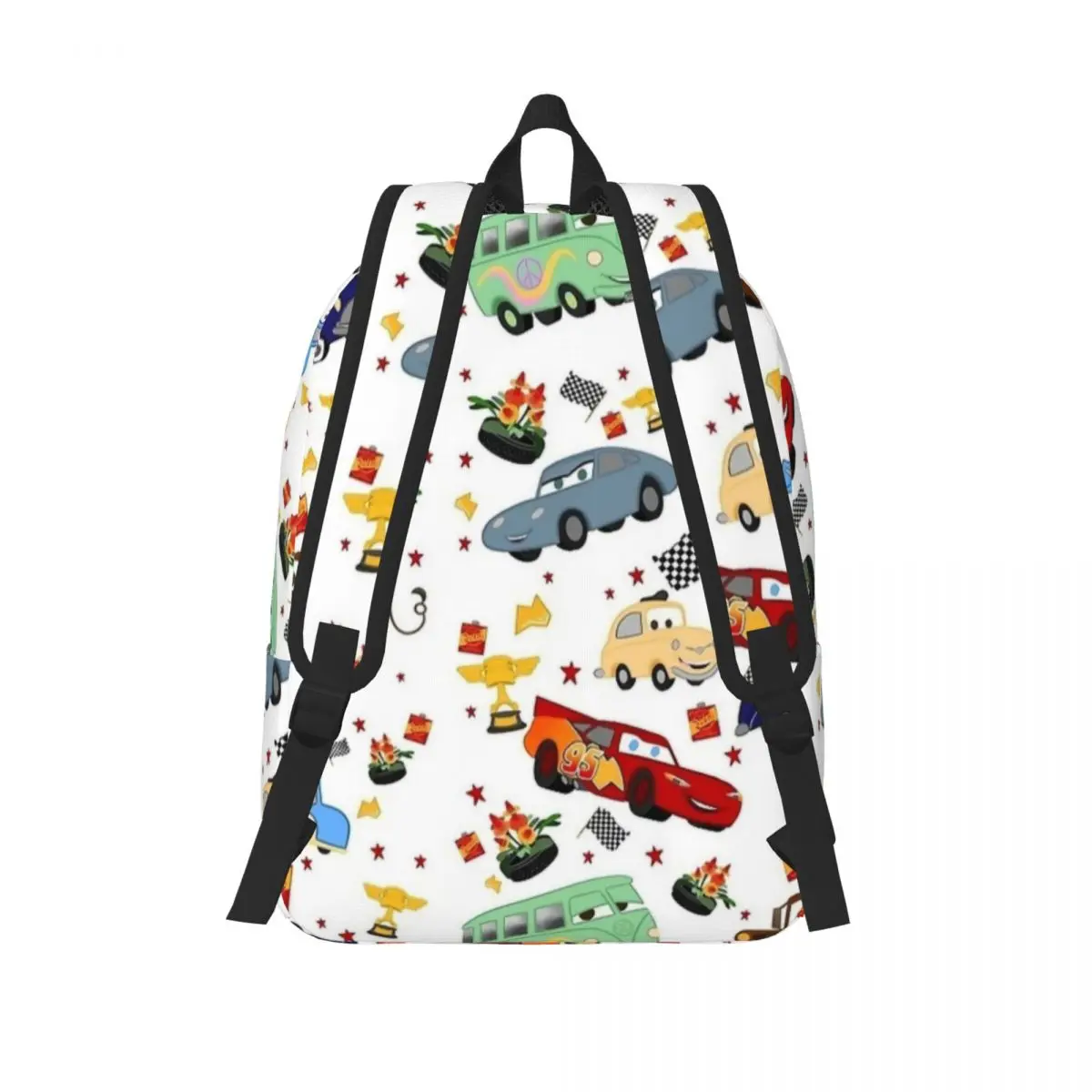 Life Is A Highway Lightning McQueen Casual Backpack Durable Student Hiking Travel Cars Daypack for Men Women Laptop Shoulder Bag