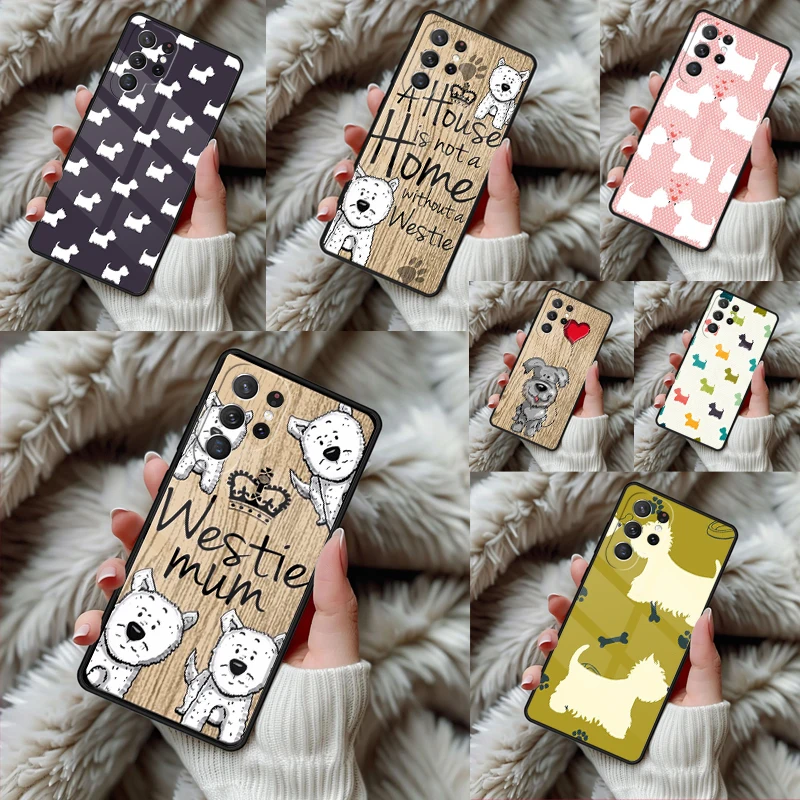Whippet mum Westie highland terrier dog Phone Case For Samsung Galaxy S24 S25 S26 Ultra S22 S23 Plus S21 S20 FE Note10 TPU Cover