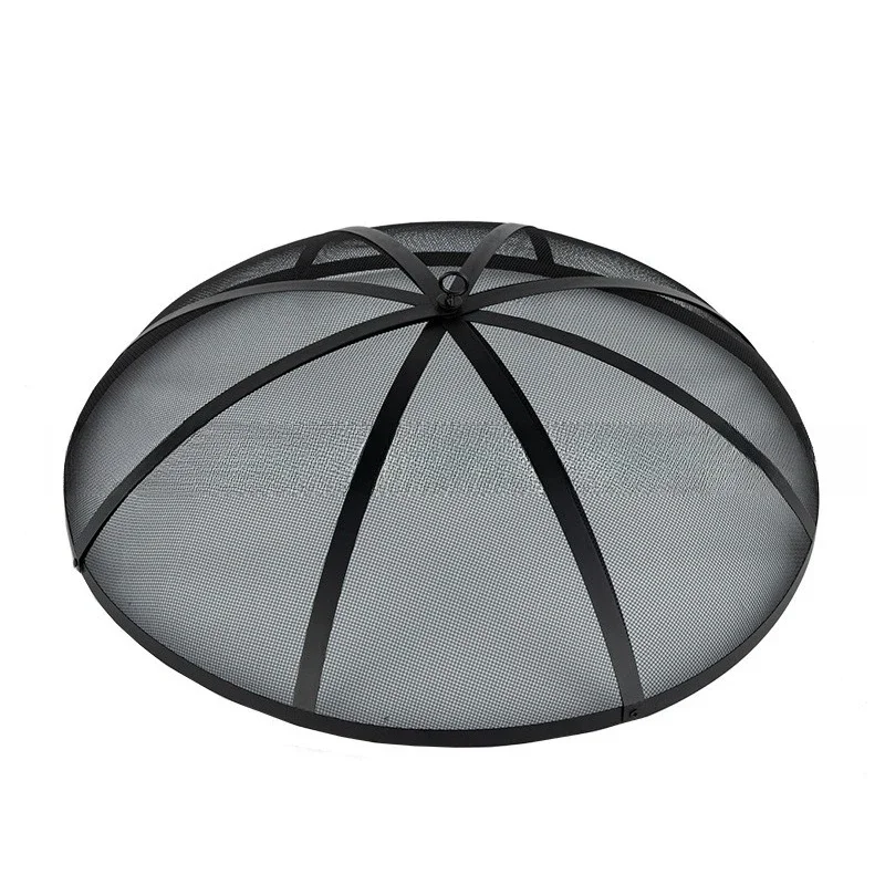 

30-Inch outdoor courtyard spark screen BBQ brazier cover Heavy-duty fire pit folding separation mesh cover