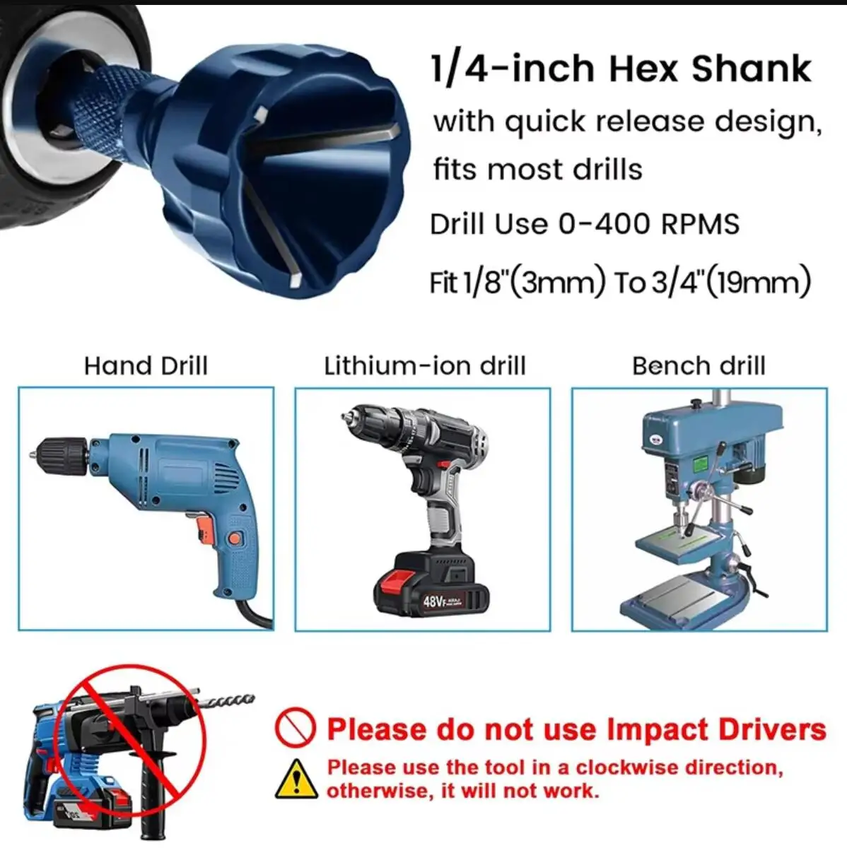 2Pcs Tungsten Carbide Hex Shank Chamfer Tool (3-20mm) – External Deburring & Bolt Thread Repair for Metal