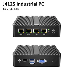 Router Lunak Tanpa Kipas Celeron J4125 PC Mini Inti Quad 4x Intel i225 / i226 2.5 G LAN VGA HD Alat Firewall pfSense ESXI AES-NI 8 esxi penjualan terbaik - №