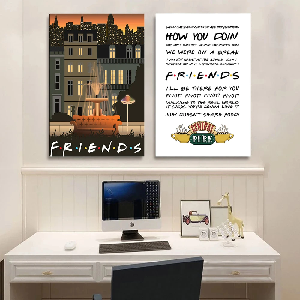 Classic TV Show Series Friends Posters Canvas Painting Retro Poster Wall Sticker Modern Paintings for Living Room Home Decor view 3
