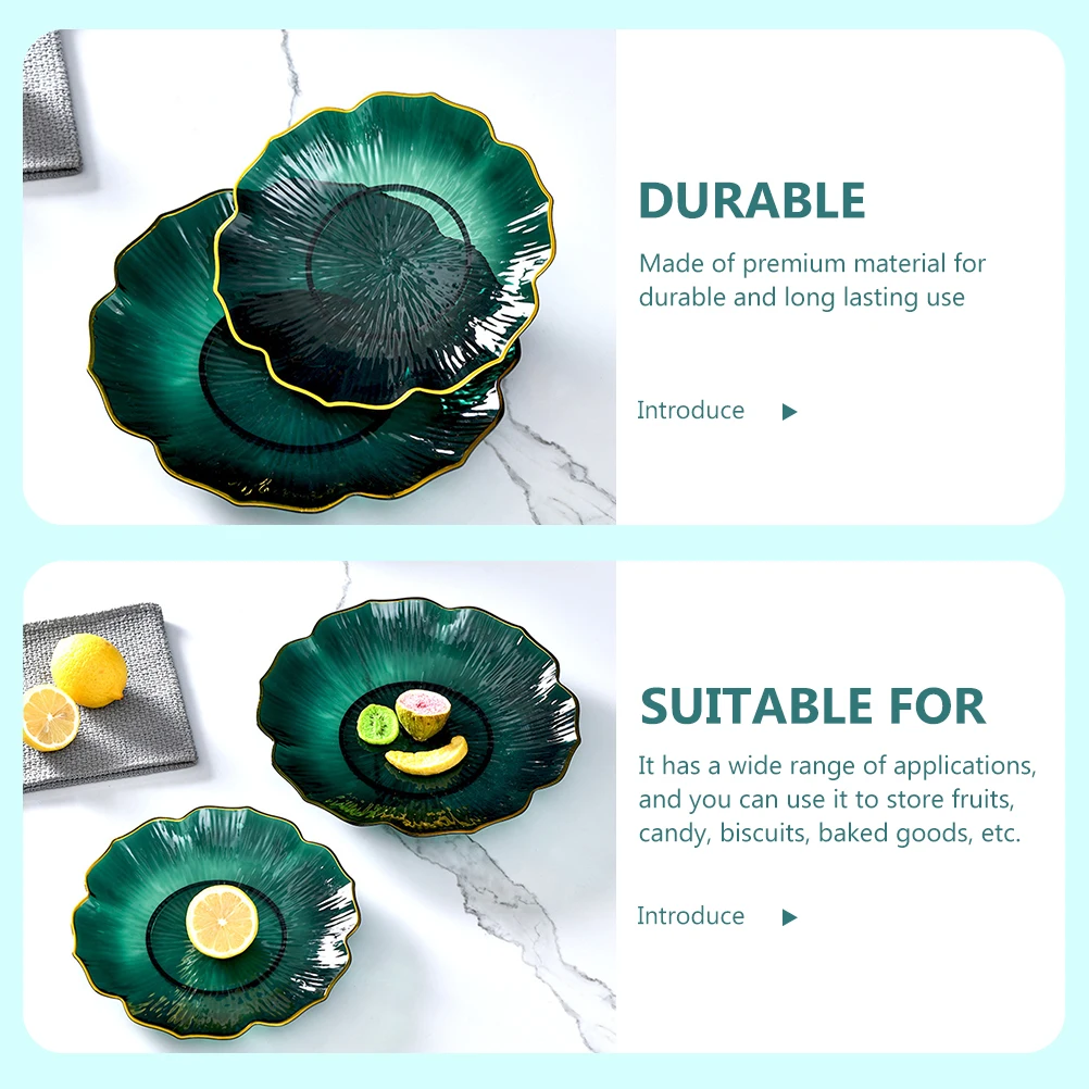 

2pcs Fruit Snack Storage Tray Plastic Home Party Dessert Plate Candy Container Multifunctional Tabletop Dry Fruit Serving