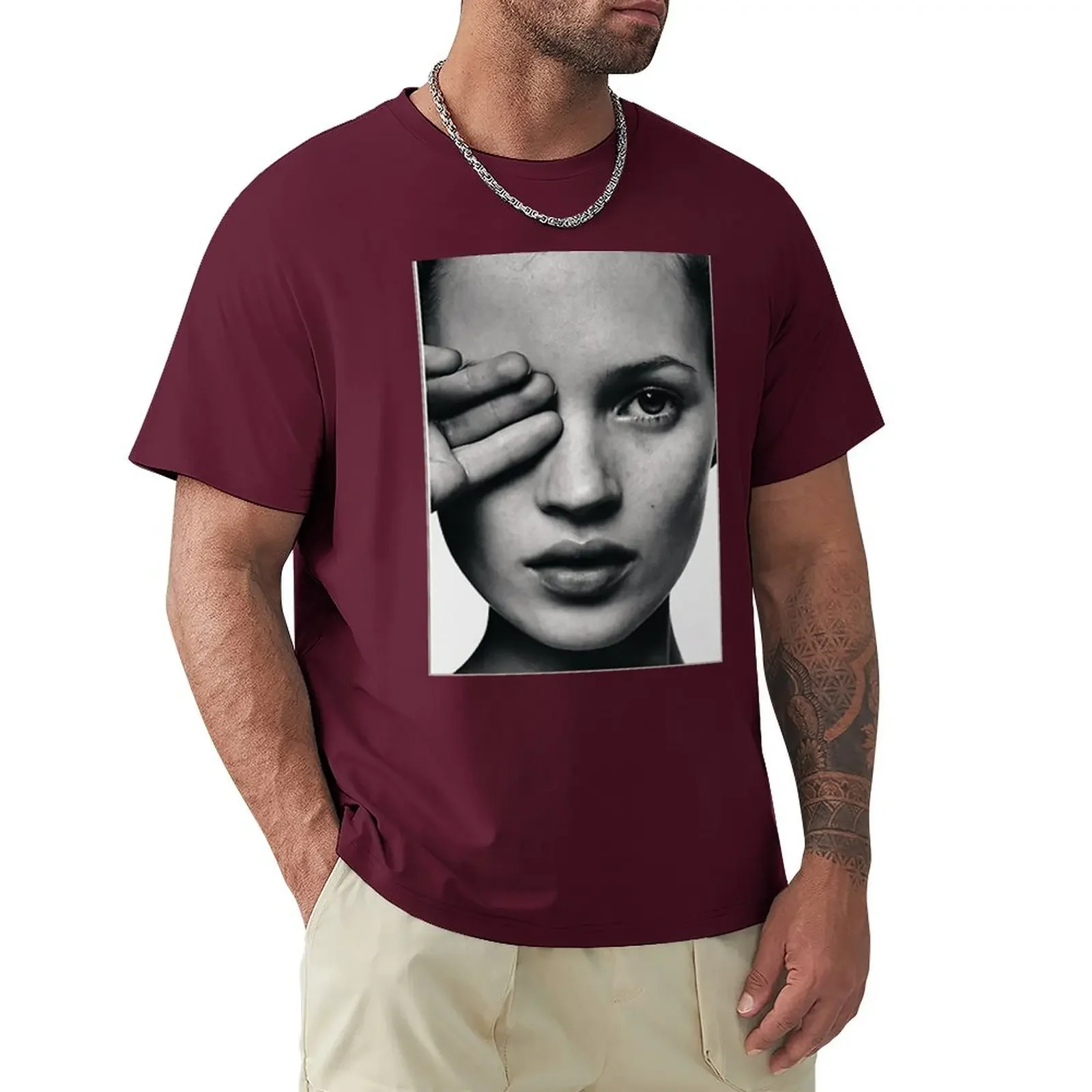 Kate fashion Moss T-Shirt customizeds men tall t shirts mens designer clothes new in tops & tees Short Sleeve Round Collar 2024