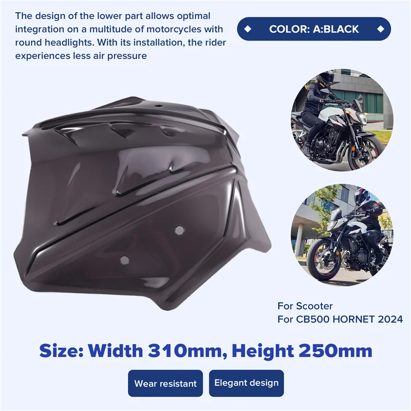 

A80X-CB 500 Hornet CB500 ABS 2024 2025 For Honda Motorcycle Accessories Windshield Windscreen Touring Wind Deflectors Smoke Gray