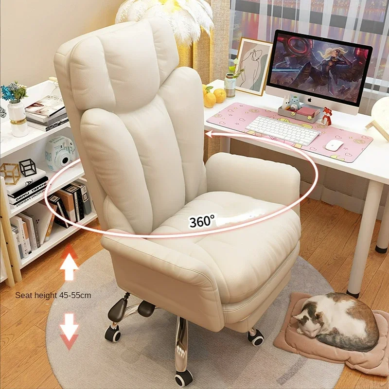 Comfortable fluffy Ergonomics Sofa Chair Home computers Bedroom Chair Single backrest live broadcast revolve office chair