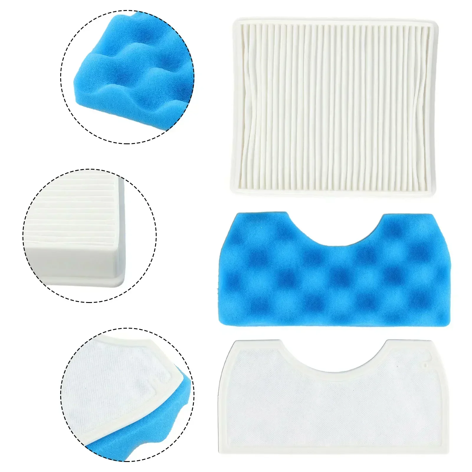 1pc Sponge Filter+1pc Filter Cotton+1pc White Filter For Samsung SC4300 SC4470 VC-B710W Robotic Vacuum Cleaner Accessories