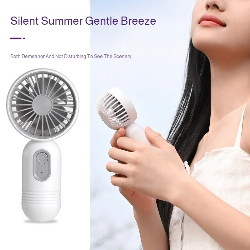 

Mini USB Charging Handheld Fan Desktop Small Fan With Mobile Phone Holder Portable And Simple Outdoor Small Fan