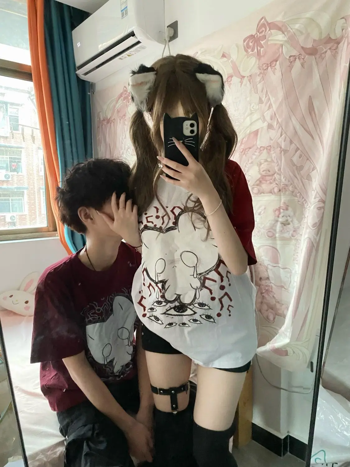 재미있는 티셔츠 여성용 면 반팔 여성 그래픽 티 일본 소녀 2000년대 Y2K 의류 여름 여성 티셔츠 귀여운 탑