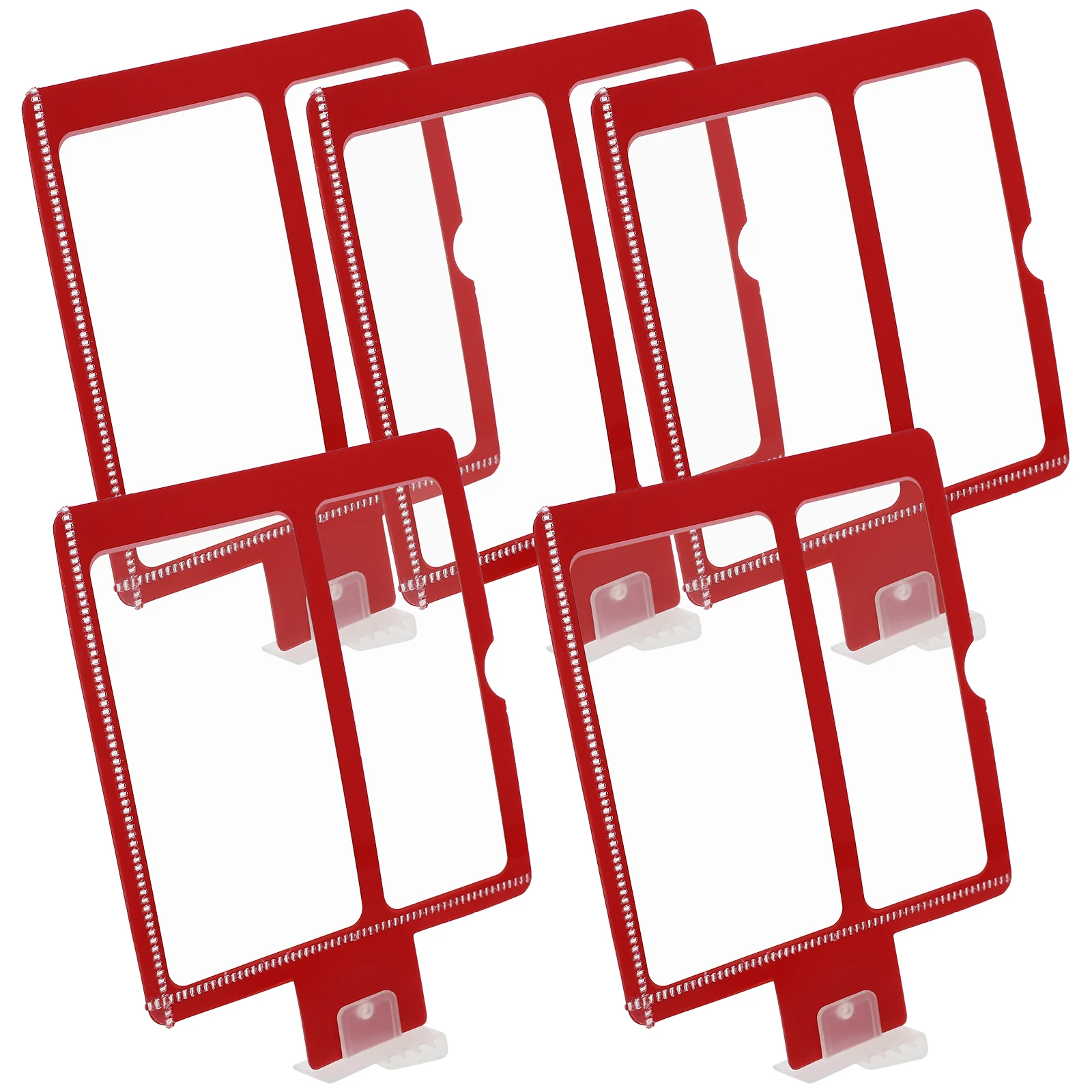 

Tabs Label Multi-function Sign Holders Clips for Display Retail Signage Red Plastic Merchandise