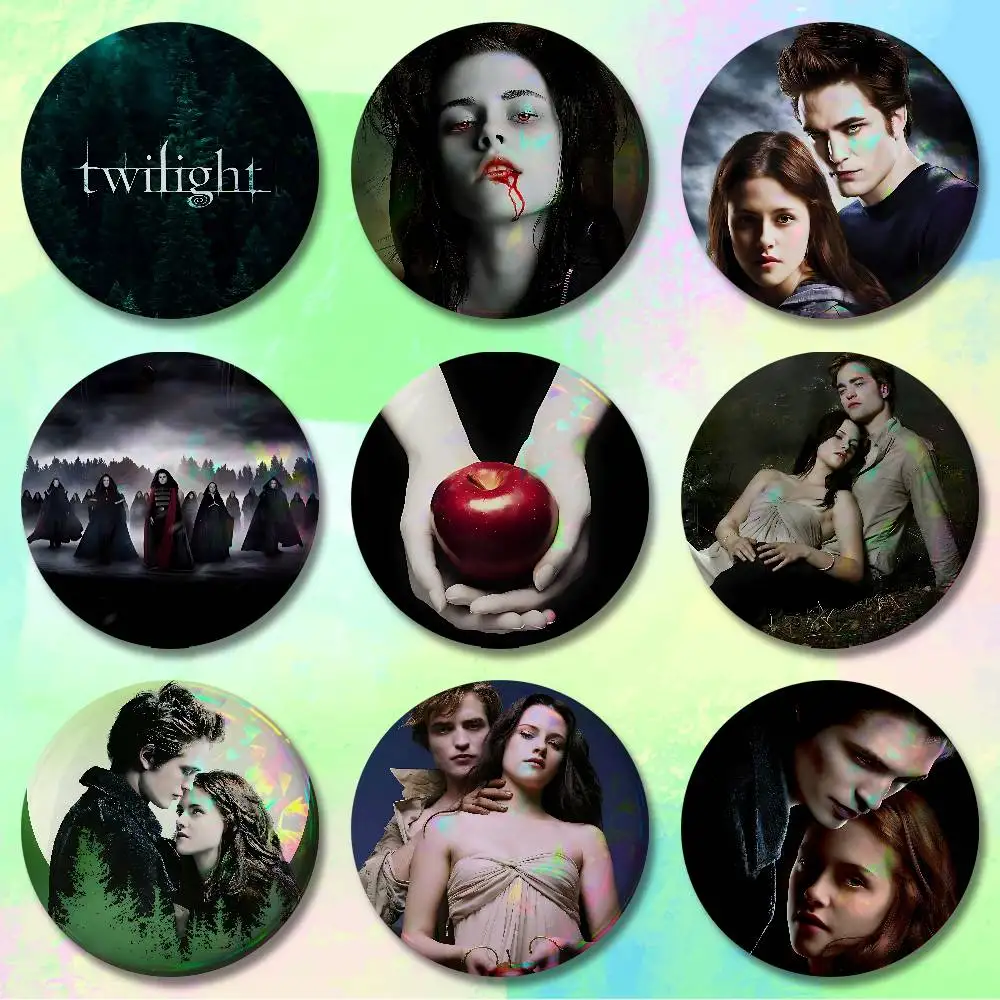 

Movie T-Twilights Enamel Pin Tinplate Round Brooch Cosplay Nijigen Otaku Culture Badges 58mm 44mm 32mm 75mm 25mm