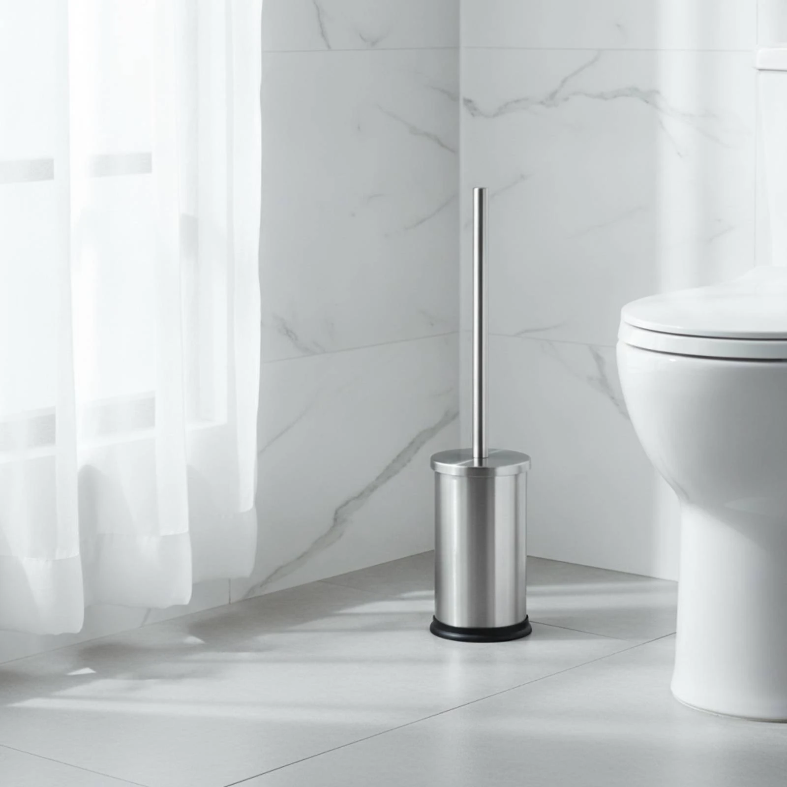 Toilet Brush with Holder Freestanding Toilet Brush Set Cleaning Tool Space Saving Sturdy for Bathroom