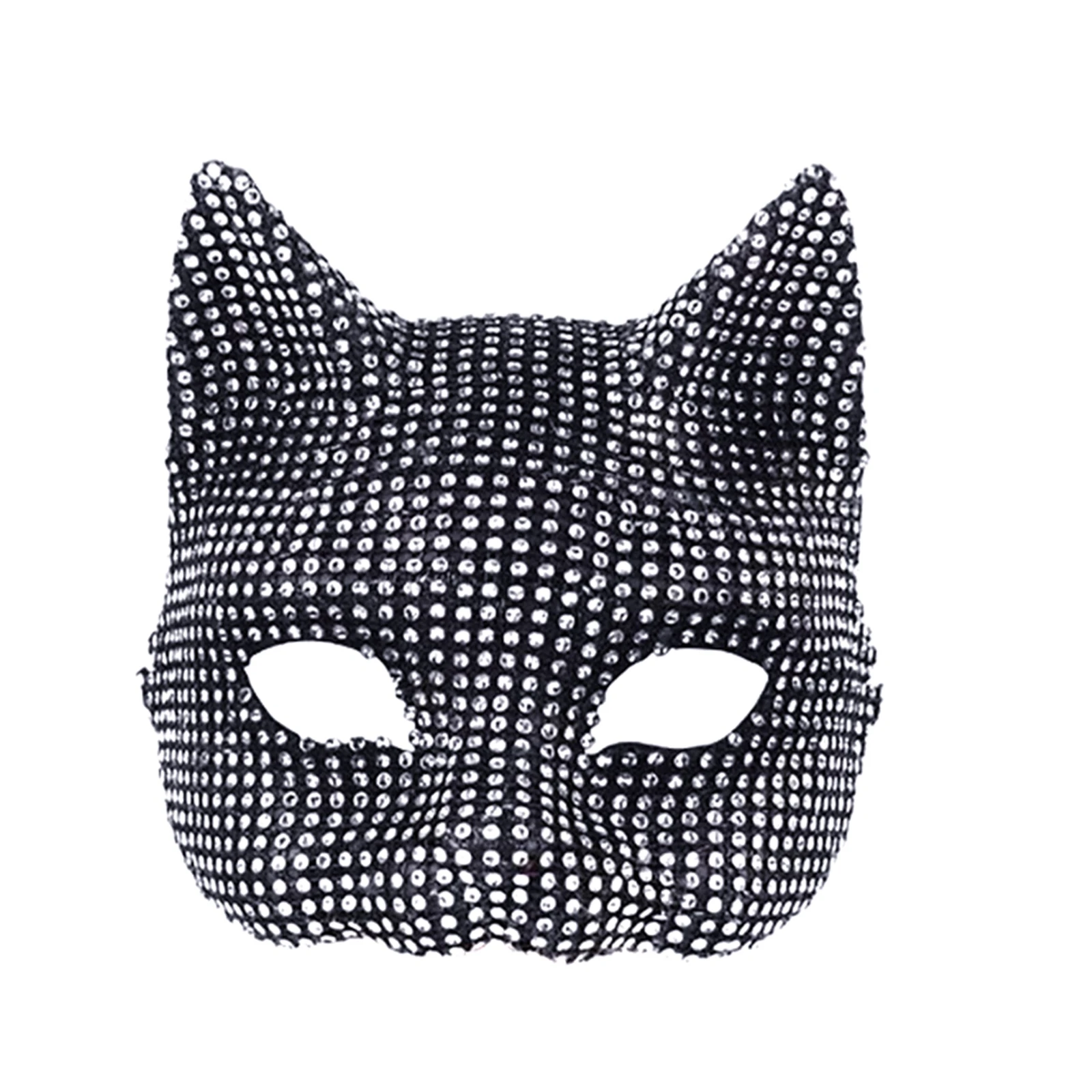 Halloween Cat Costume Party Accessories Rhinestone Cat's Facewear Fingernails Paw Gloves for Women Cosplay Party Prop