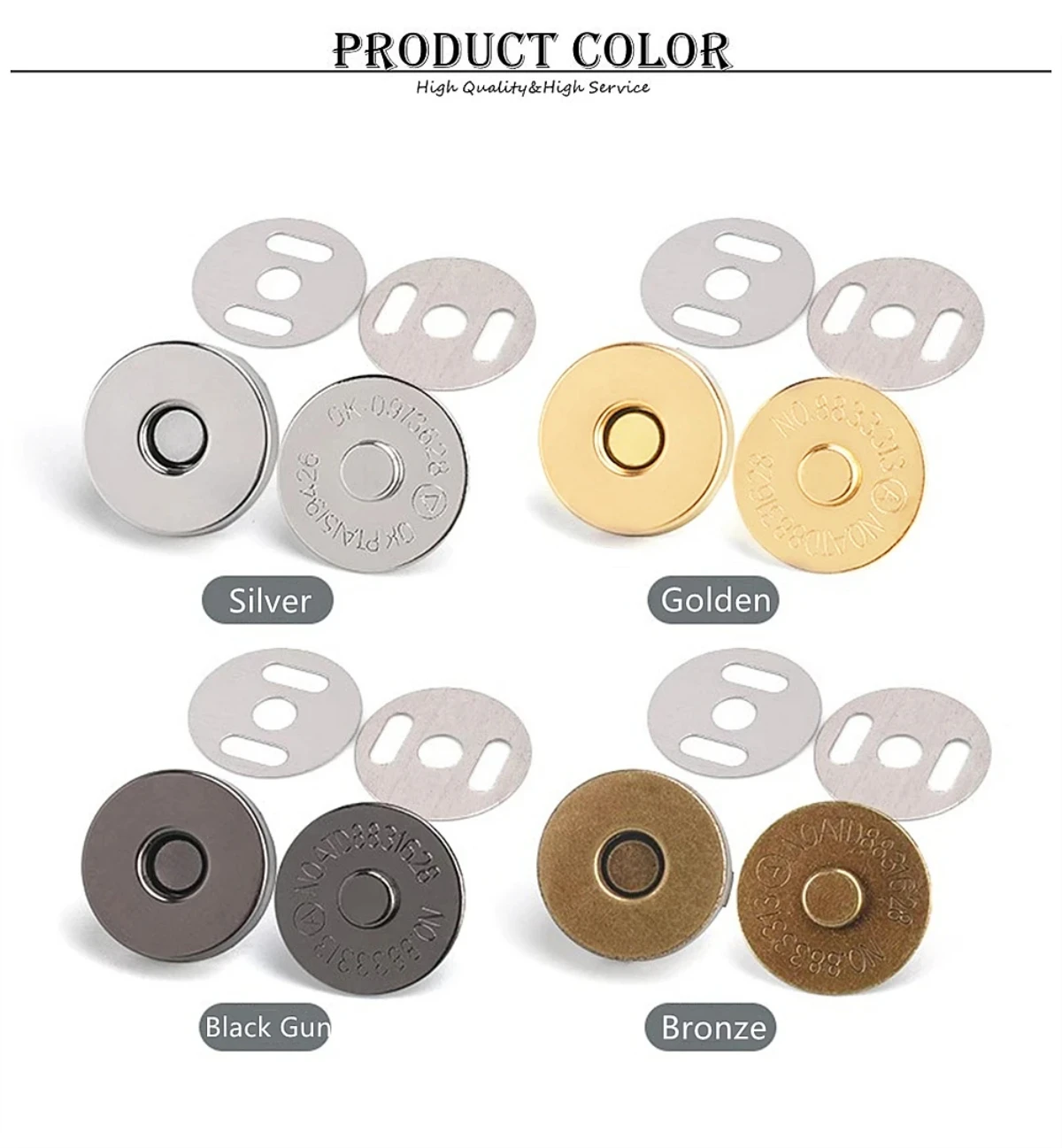 14 مللي متر 18 مللي متر المغناطيسي المفاجئة السحابات المشابك أزرار حقيبة يد محفظة محفظة أكياس الحرفية أجزاء الملحقات #3