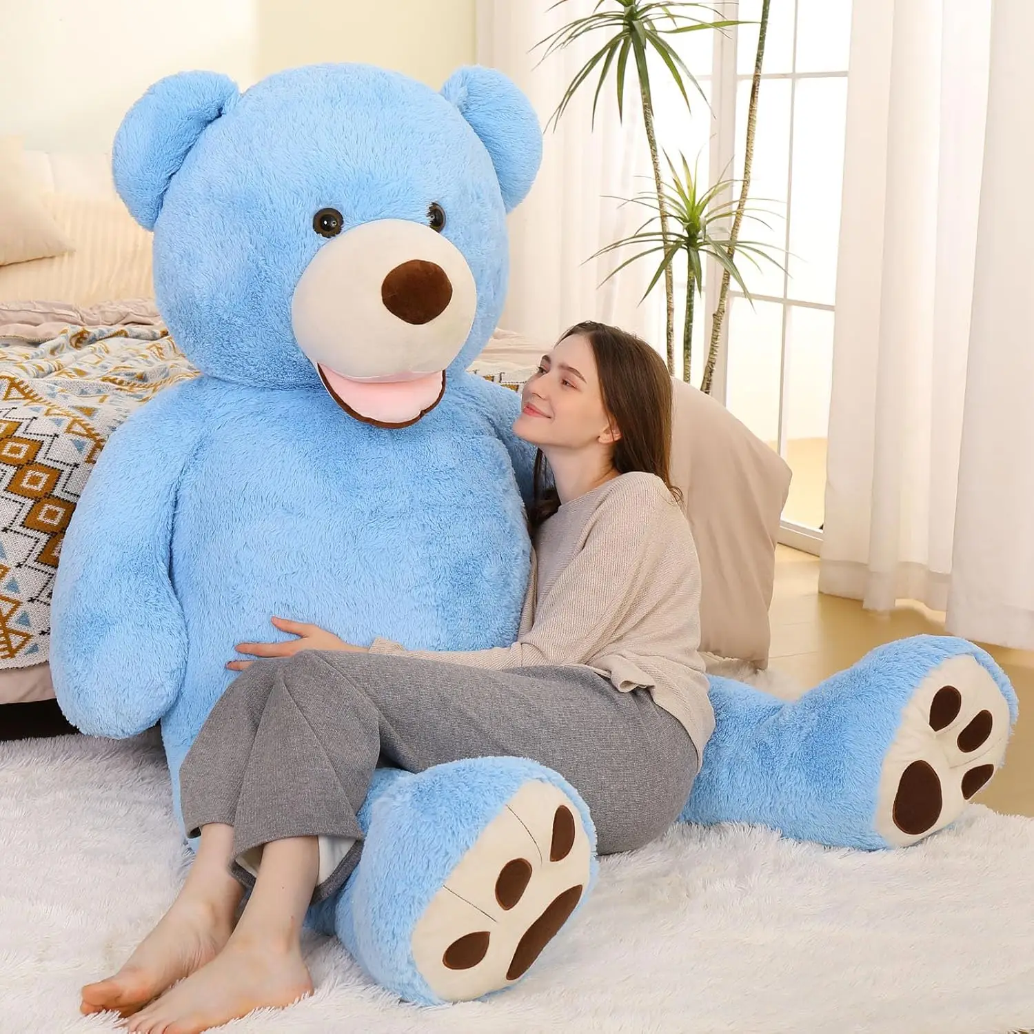 MorisMos Giant Teddy Bear Plush 6 Feet, Large Big Teddy Bears Stuffed Animals for Girlfriend Boyfriend，Baby Shower