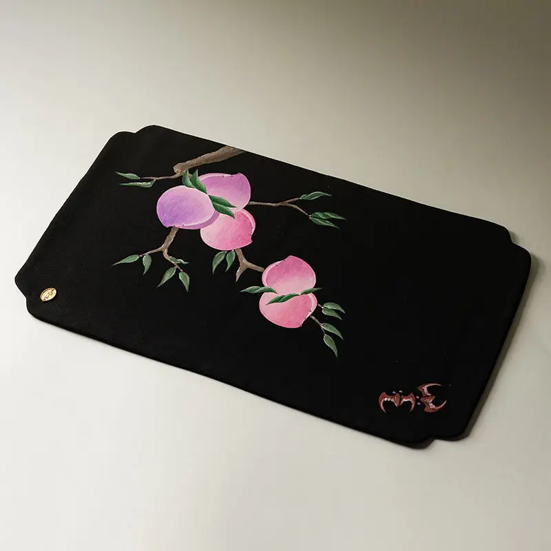 Premium hand-painted peach, high-end tea party, new Chinese creative tea table, mat high-end table flag tea ceremony accessories