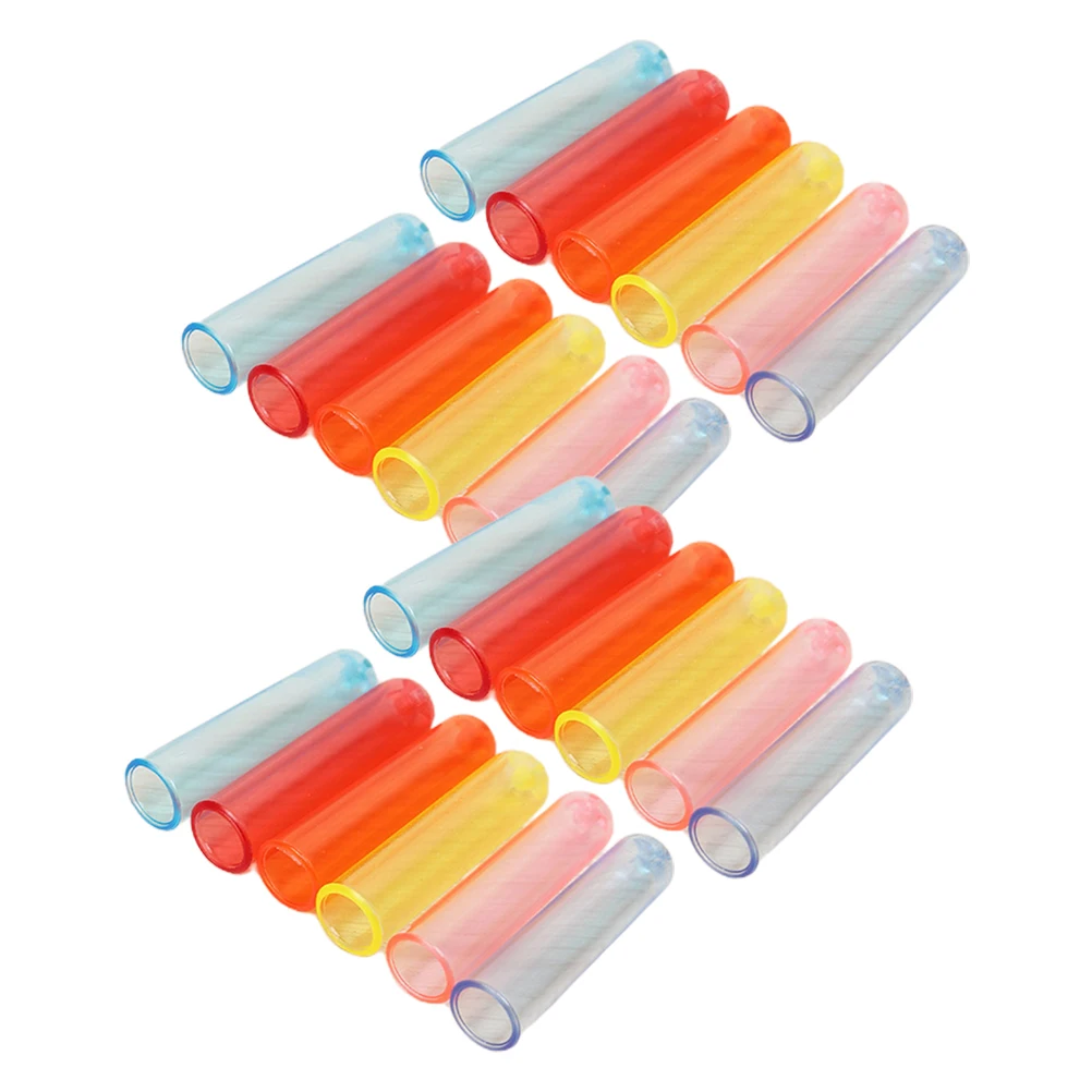 

50 Pcs Pencil Protection Cap Colorful Cover Student Supplies Lid Plastic Office