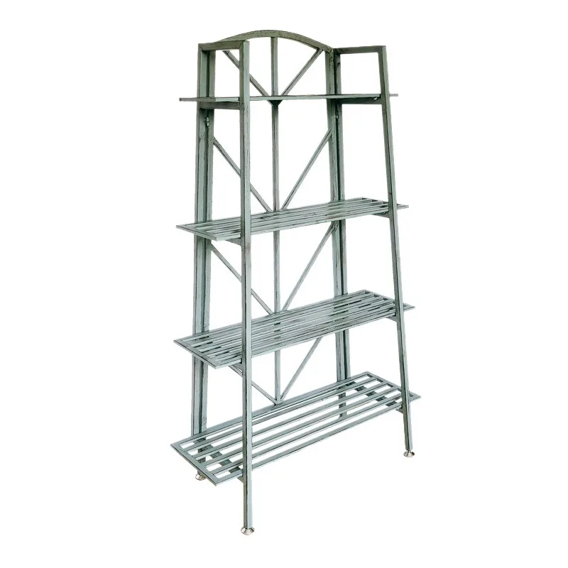 Balcony floor-to-ceiling four-layer flat shelf, simple creative handicraft ornament shoe rack