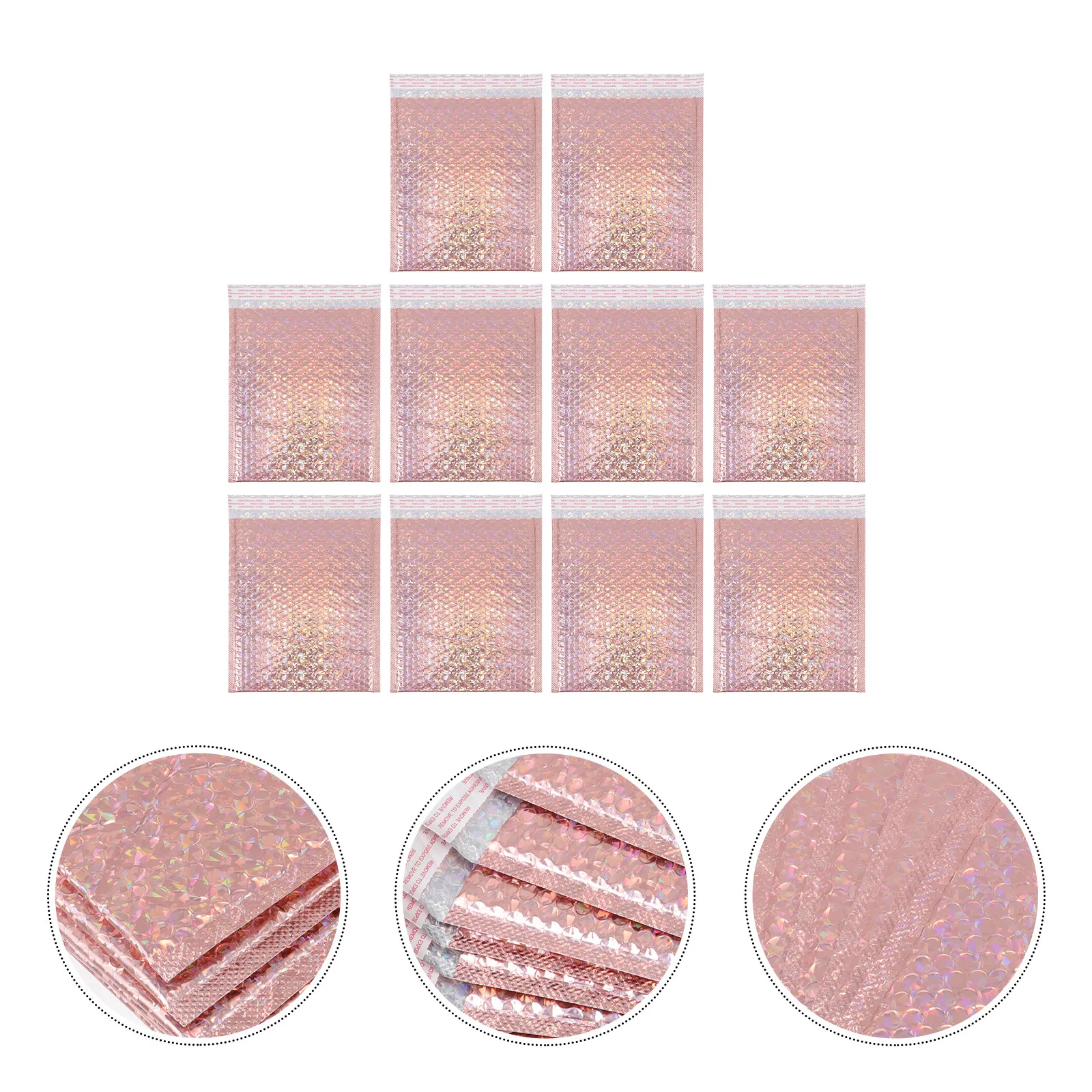 

10Pcs Rose Gold Waterproof Thickened Padded Bubble Mailers Explosion-Proof Edges Strong Adhesion Tear-Resistant Express Shipping