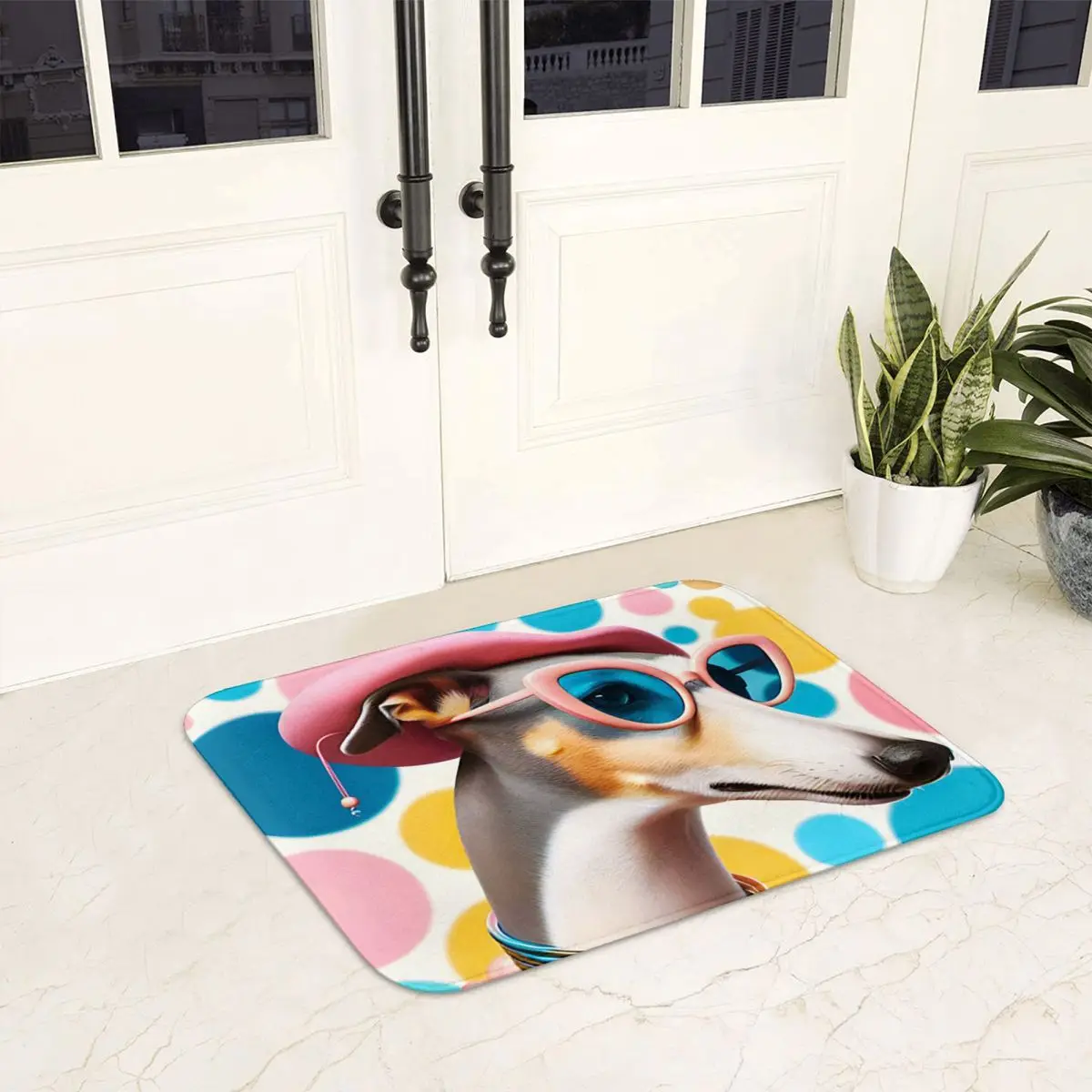 Winter Hound Greyhound Whippet Sighthound Dog Anti-slip Doormat Floor Mat Carpet Rug for Kitchen Entrance Bedroom Footpad Mats