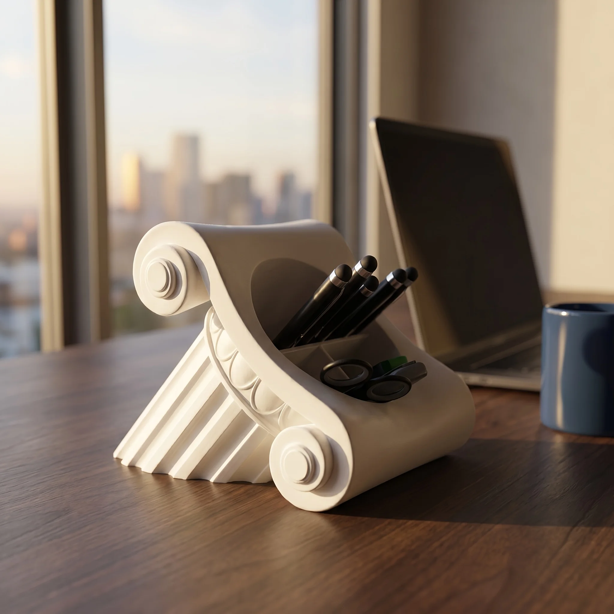 3D Printed Roman Column Pen Holder Desktop Organizer Retro Statue Decor Storage Box Desk Organization Tool Meaningful Gift