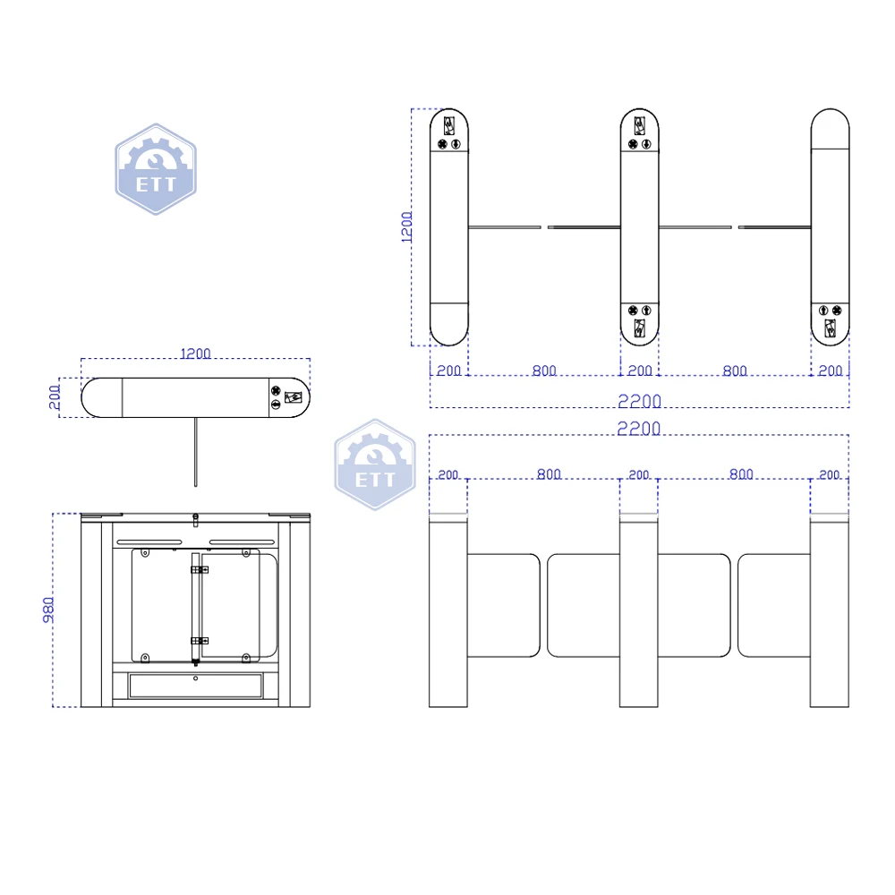 Optical Swing Turnstile Security gate Access Control System tripod Pedestrian turnstile gate