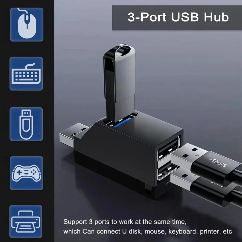1/2/3pcs 3-in-1 USB HUB USB 3.0 Adapter USB Docking Station USB Splitter Extender OTG Adapter 5Gbps High Speed for PC Laptop