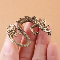 Chinese Beast Dragon Statue Bronze Figurine Ornaments Antique Copper Mythical Animal Miniature Home Decoration Crafts Collection