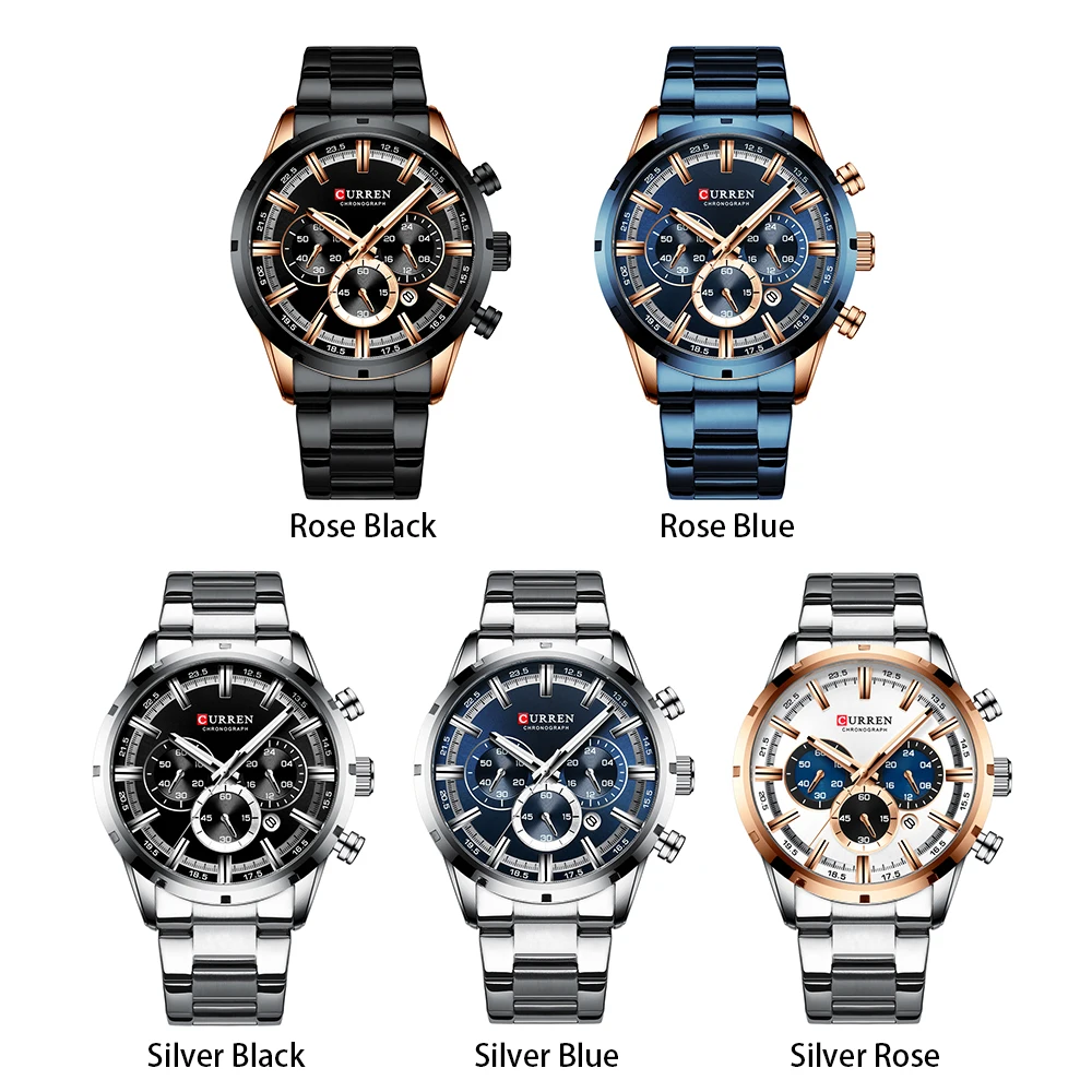 Curren 8355 Men Watch Business Wristwatch 6-Hand Chronograph Quartz Casual Fashion Six Needle Luxury Relogio Masculino