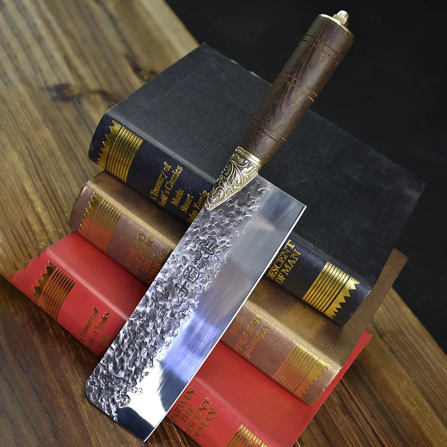 

7.5 Inch Nakiri Knife 7Cr17CoMov Stainless Steel Blade Wood Handle Chef Slicing Vegetables Cleaver Meat Handmade Kitchen Knives