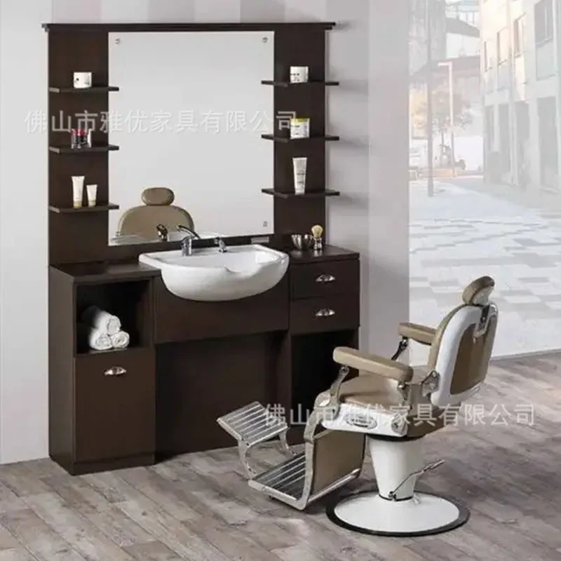 Barber shop mirror, special retro with shampoo basin, hair cutting ,  salon mirror
