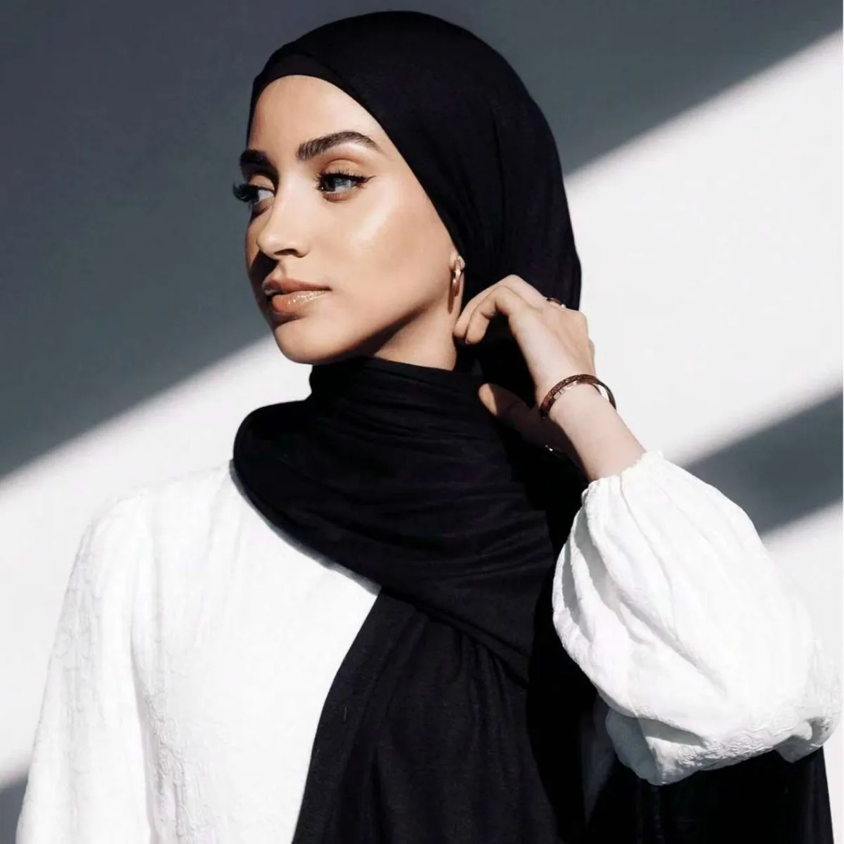 Donne Hijab Khimar Eid Avvolgere la testa Preghiera Hijab musulmano Foulard Set Turbante Scialle di base Fazzoletto Ramadan Sciarpa etnica da donna