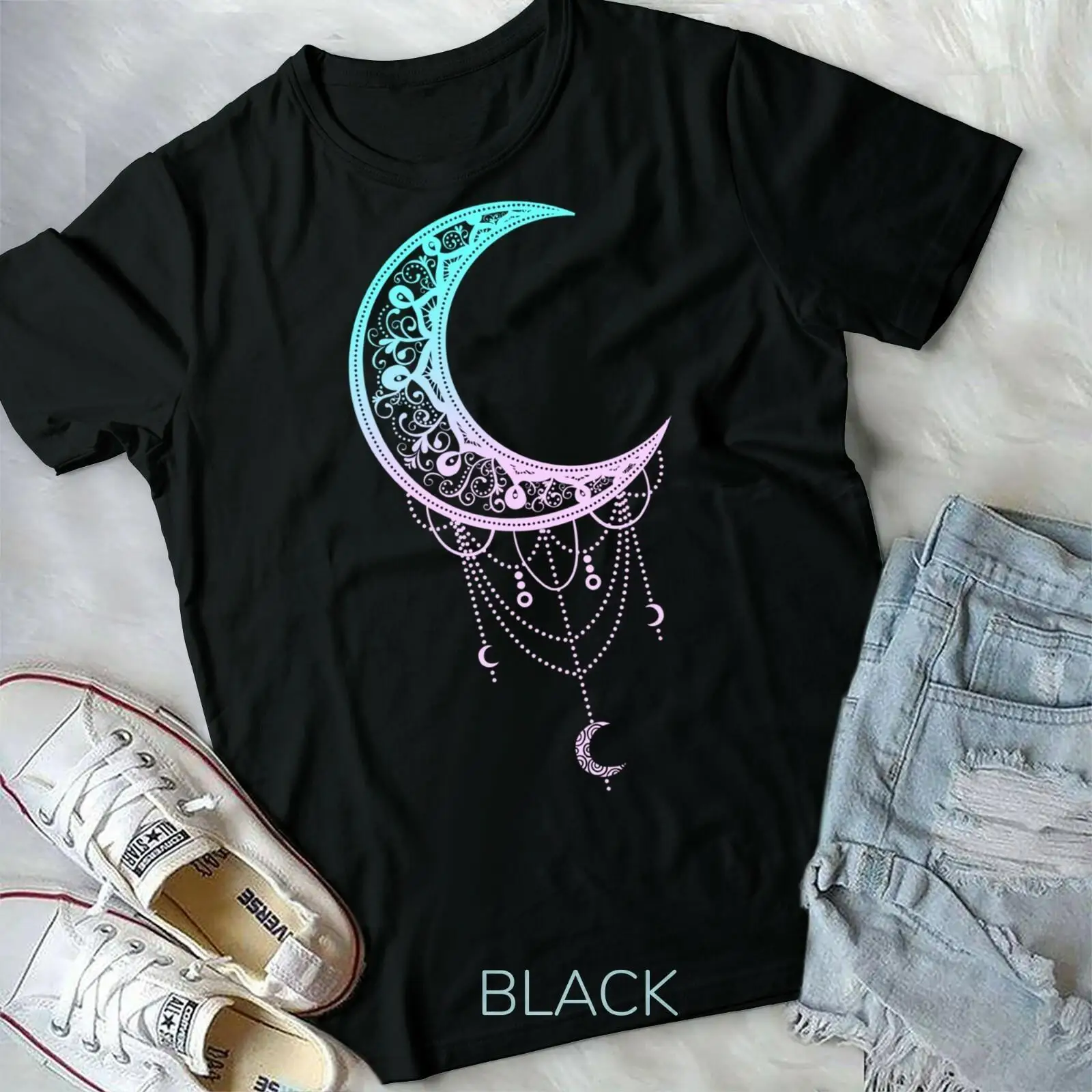 Occult Pastel Goth - Soft Goth Aesthetic Clothes Crescent - Unisex Form T-Shirt