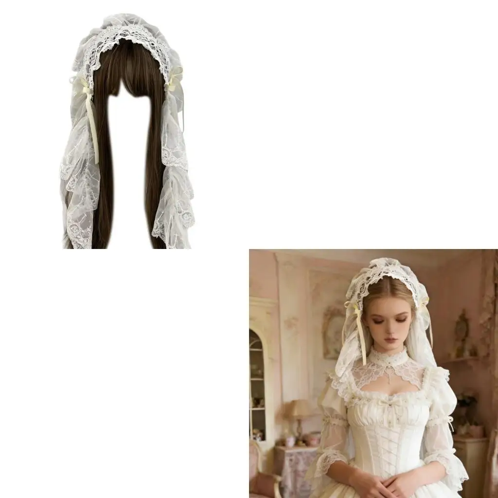 

39BB элегантное черное кружевное украшение для волос загадочный головной убор в готическом стиле, головной убор, аксессуар для