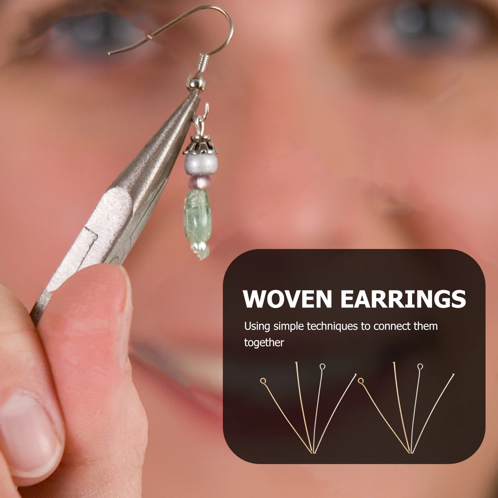 مجموعة من دبابيس صناعة المجوهرات ذات الرأس المسطح متعددة الأغراض لصنع القلائد والأساور والأقراط