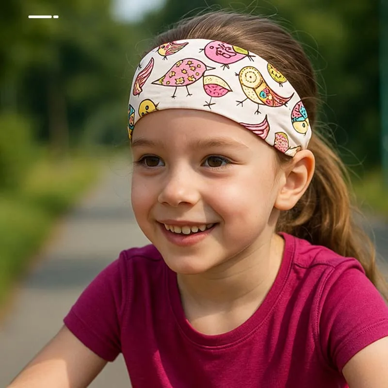 Children's Sports Hair Band Sweat-Absorbent Yoga Sweat-Absorbent With Cartoon Graffiti Printing Playing Basketball Headband