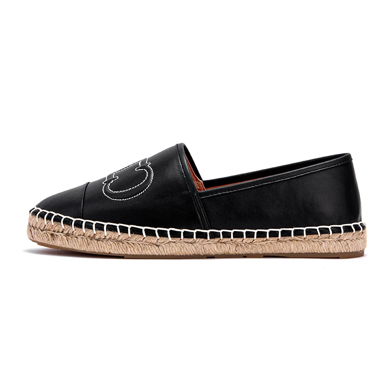 

Women's Flat Shoes Black Round Toe Hand-woven Loafers Walking Shoes