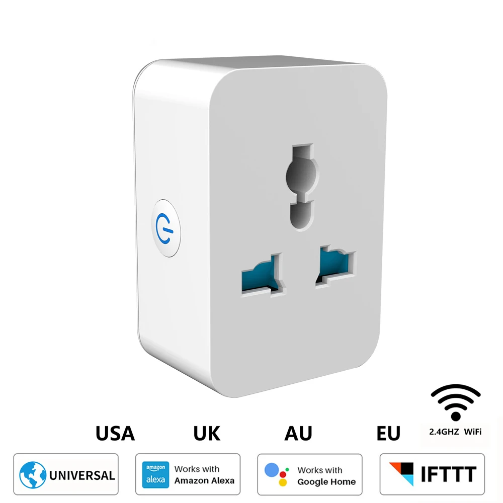 

Tuya WiFi Smart Socket Voice Control Mobile Phone Remote Smart Plug Multifunction Timing Socket 10A Support Alexa Google Home