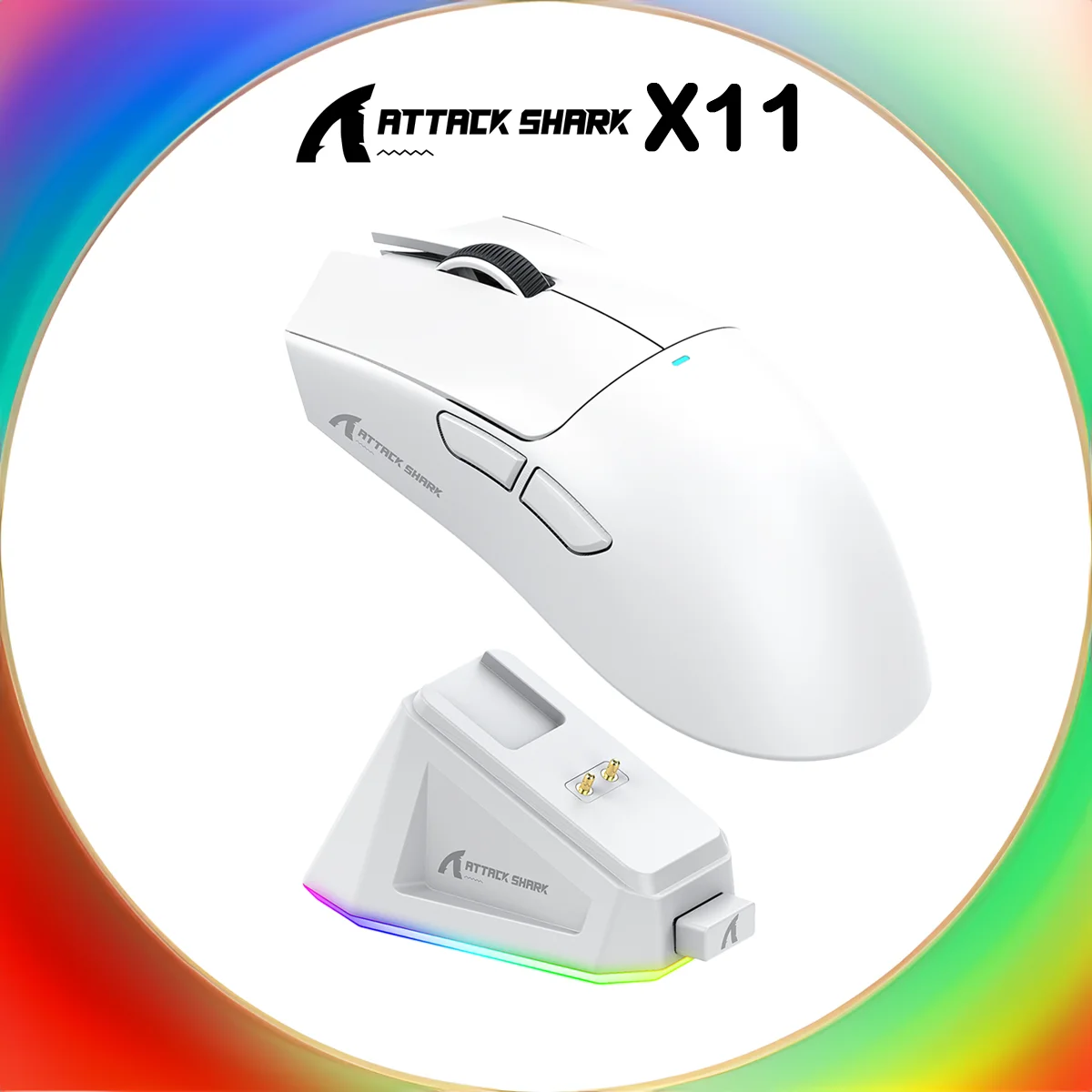 

Attack Shark X11 Wireless Gaming Mouse RGB Charging Dock 22K DPI Tri-Mode Connectivity Bluetooth Wired PC Gaming Mouse