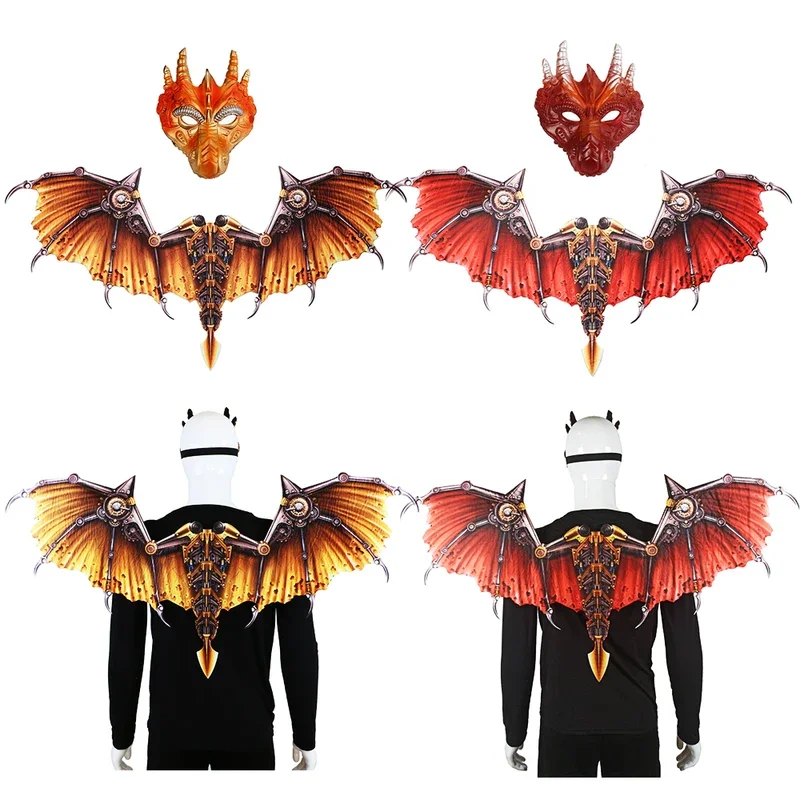 

Adult Masquerade Dinosaur Dragon Wings Masks Costume Suits Carnival Purim Halloween Anime Party Cosplay Costume Dress