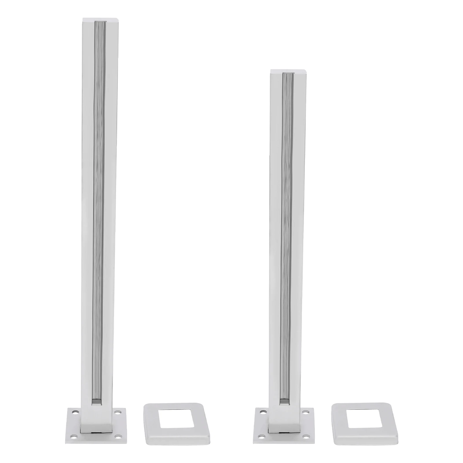 Stainless Steel Balustrade for Balustrade Balcony Deck Stairs, Cannot Add Handrail Version(25.6‘’/ 65cm，35.8”/91cm, End Post)